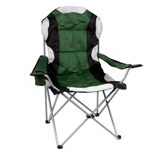 High Back Padded Camping Armchair - By Redwood: Green