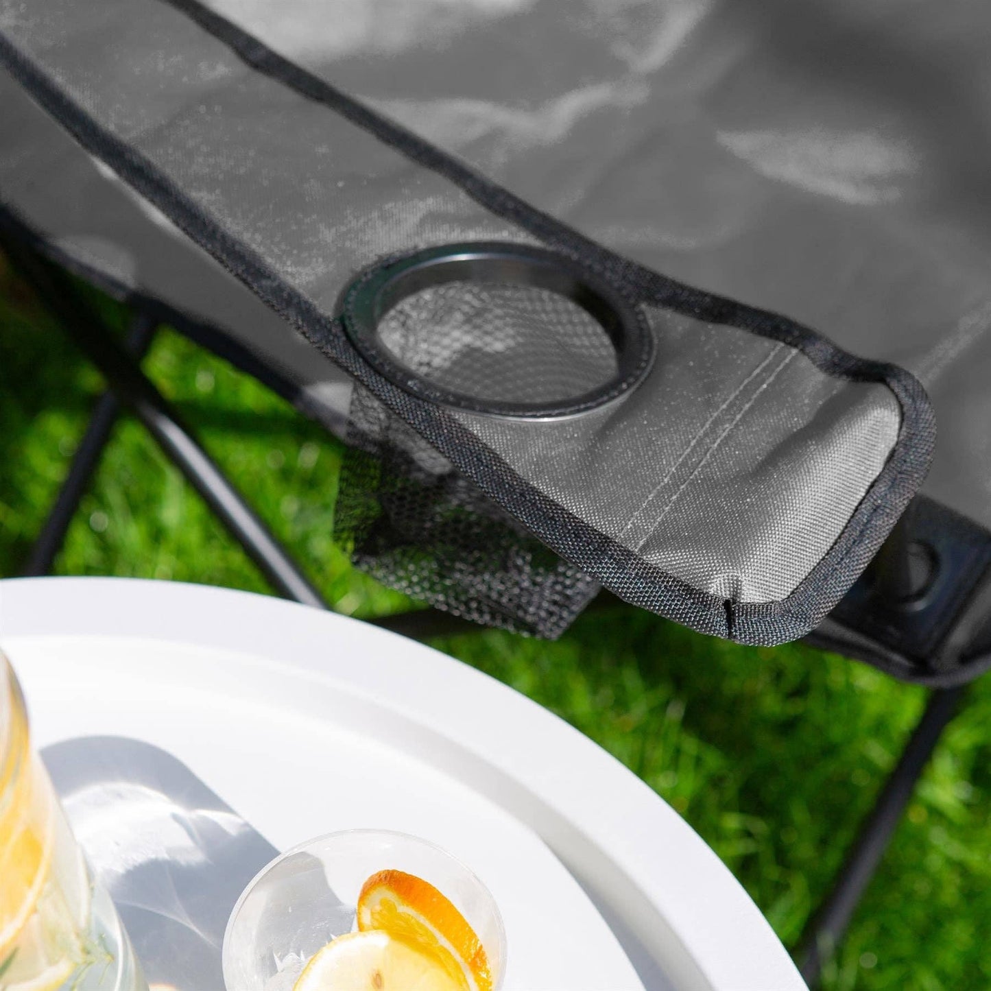 Folding Canvas Camping Chair: Beige