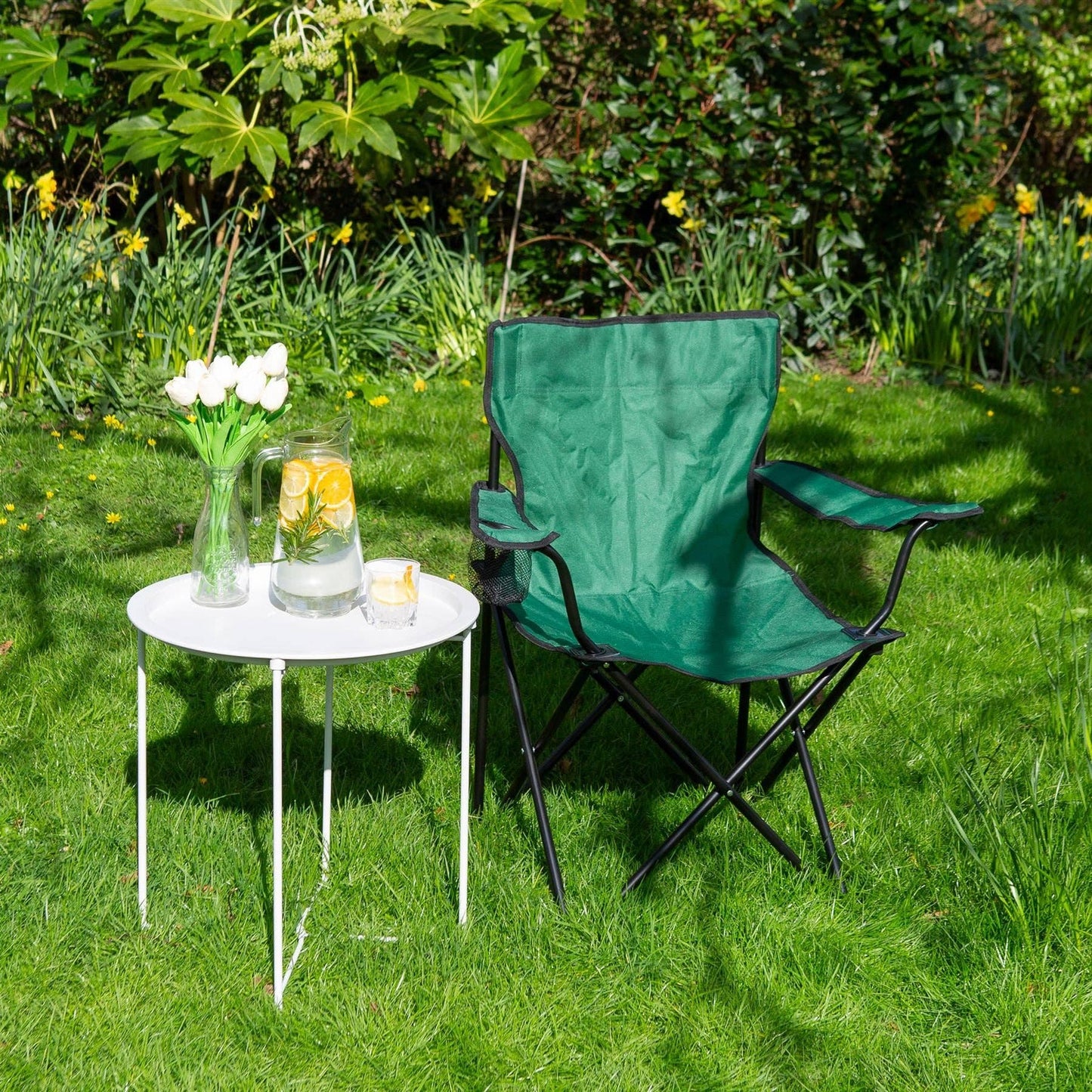 Folding Canvas Camping Chair: Beige