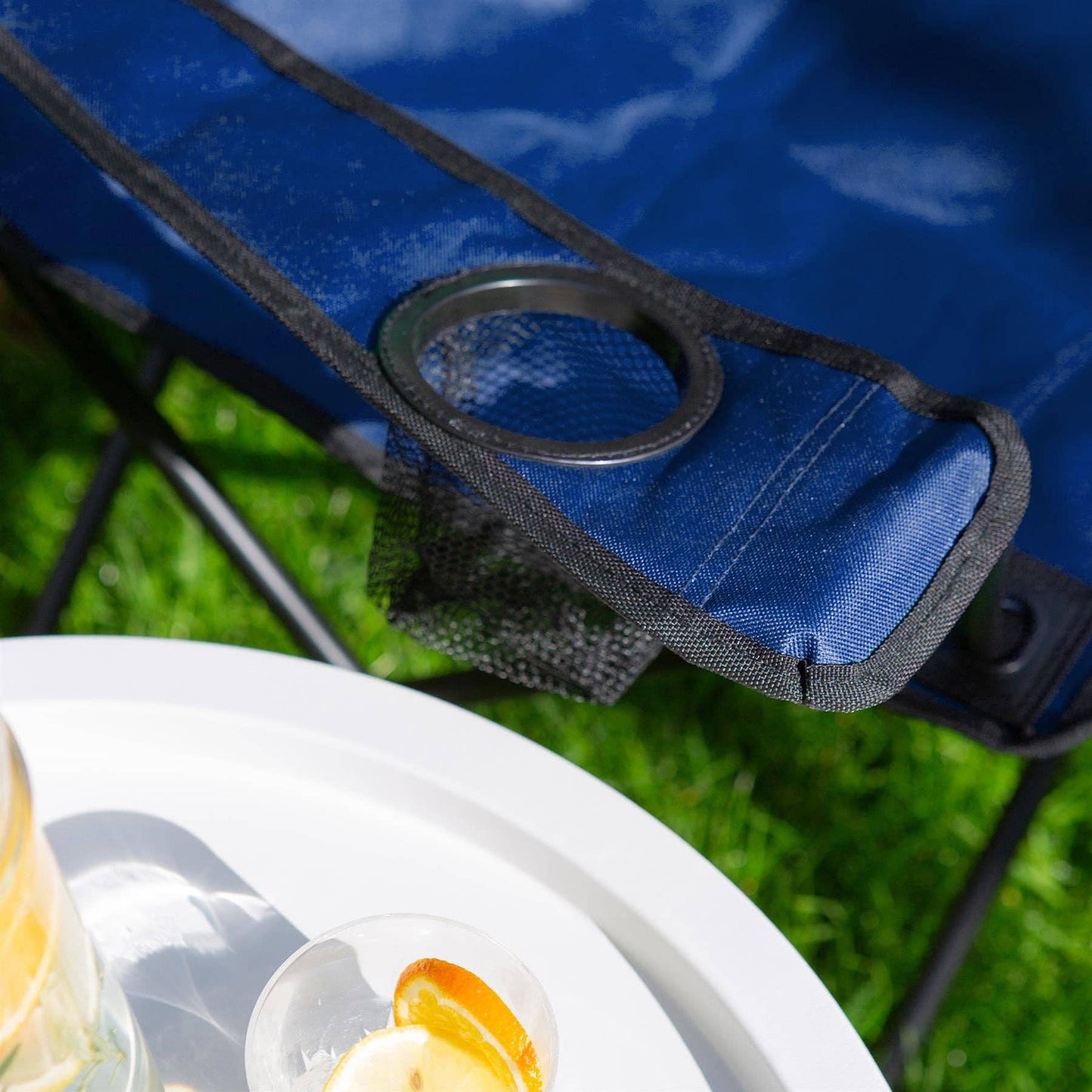 Folding Canvas Camping Chair: Beige