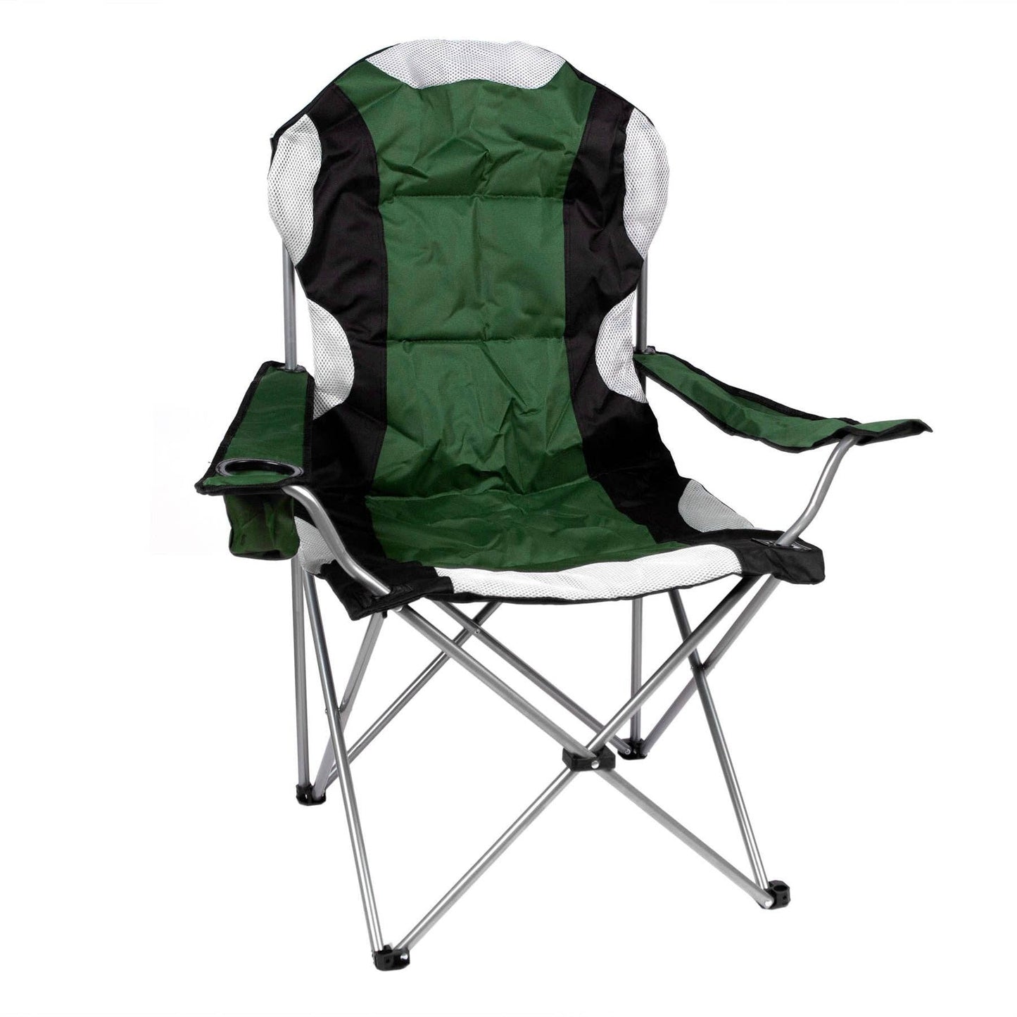 High Back Padded Camping Armchair - By Redwood: Green
