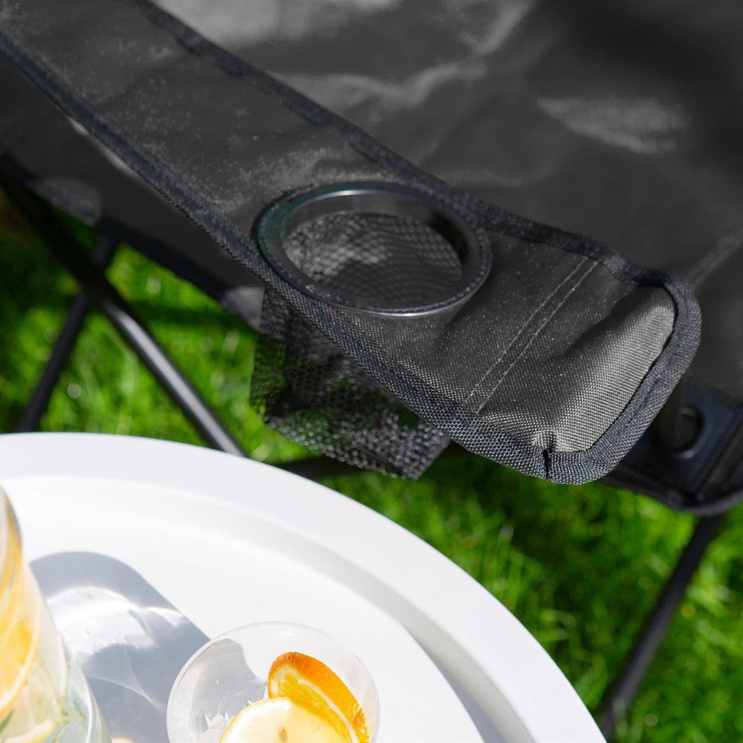 Folding Canvas Camping Chair: Beige