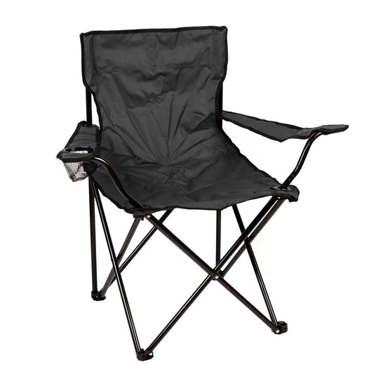 Folding Canvas Camping Armchair - By Redwood: Black