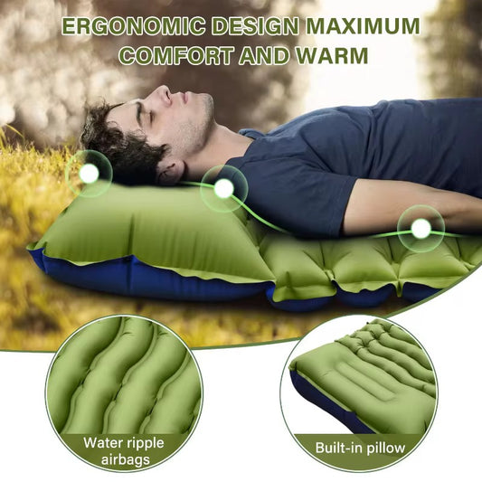 Camping inflatable sleeping Mat built-in pedal pump