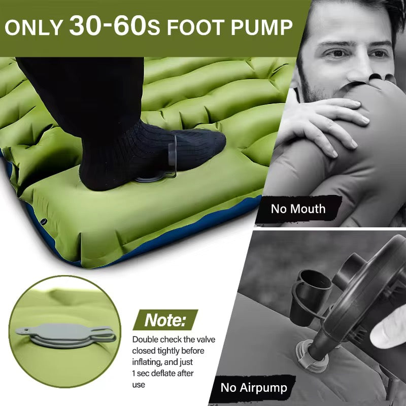 Camping inflatable sleeping Mat built-in pedal pump