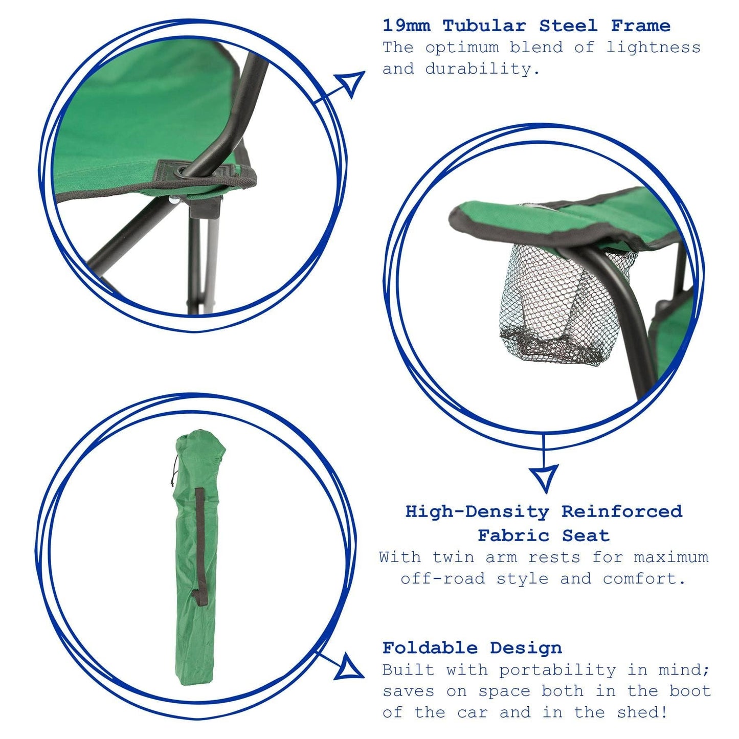 Folding Canvas Camping Chair: Beige