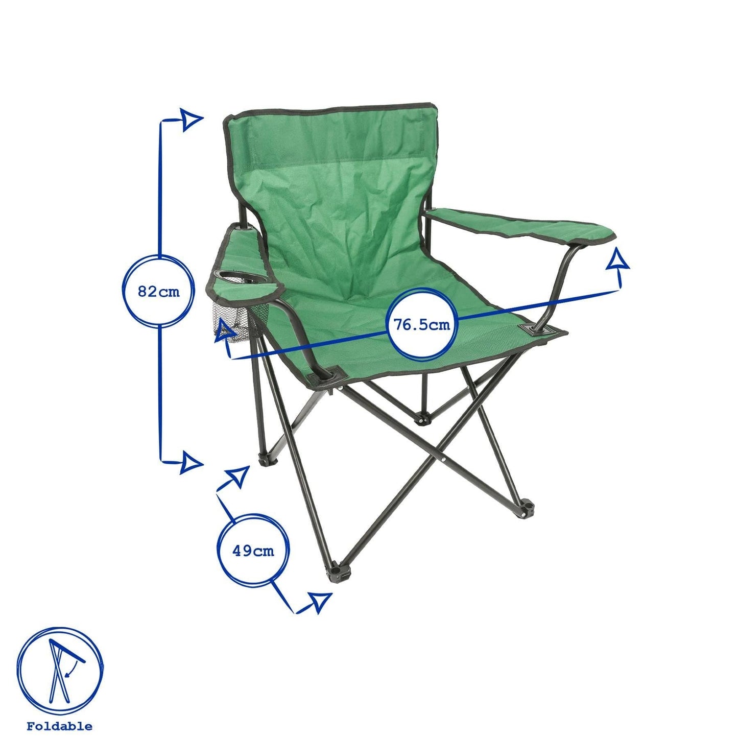 Folding Canvas Camping Chair: Beige